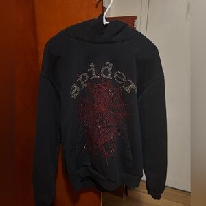authentic rhinestone sp5der hoodie